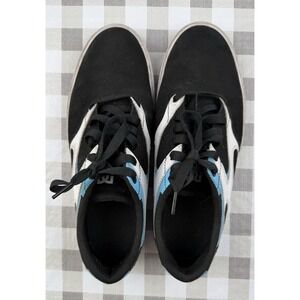 DC Kalis Vulc Mens 10.5 Black White Blue Skate Shoes Low Top